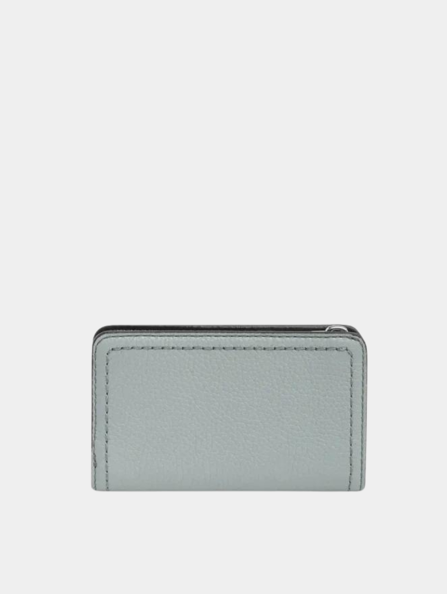 Topstitched Compact Zip Wallet