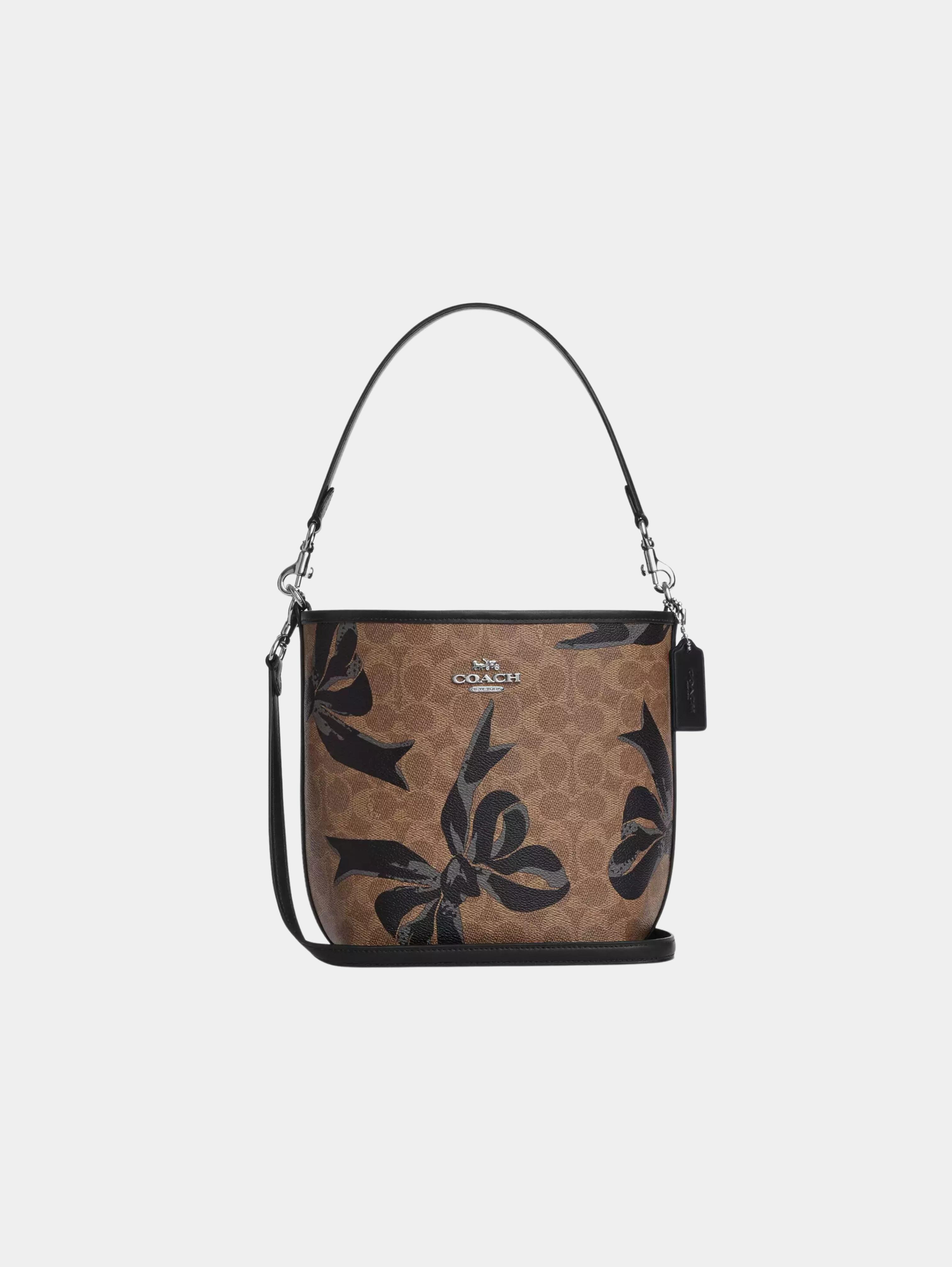 City Bucket Bag In Signature Canvas With Bow Print