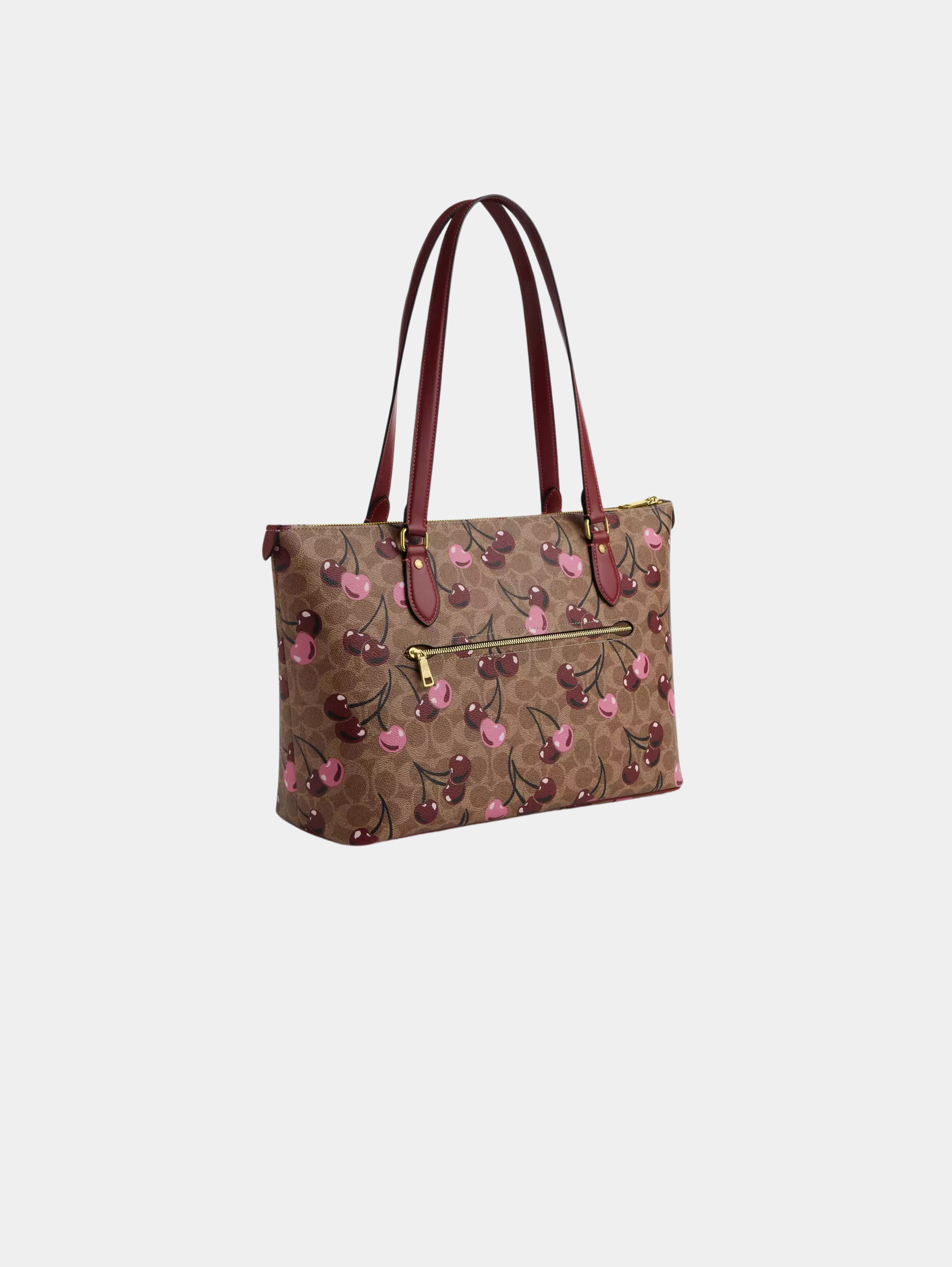 Gallery Tote Bag In Signature Canvas With Cherry Print