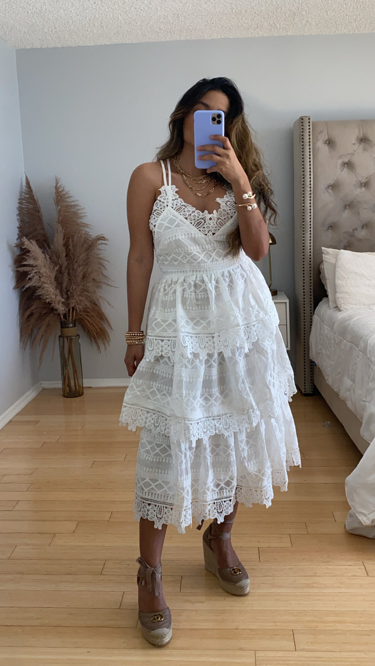 SLEEVELESS TIERED LONG DRESS